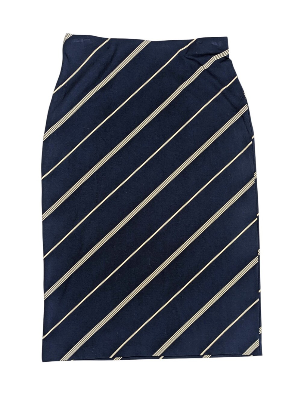 J.Jill Classic Navy Diagonal Stripe Pencil Skirt Size Small